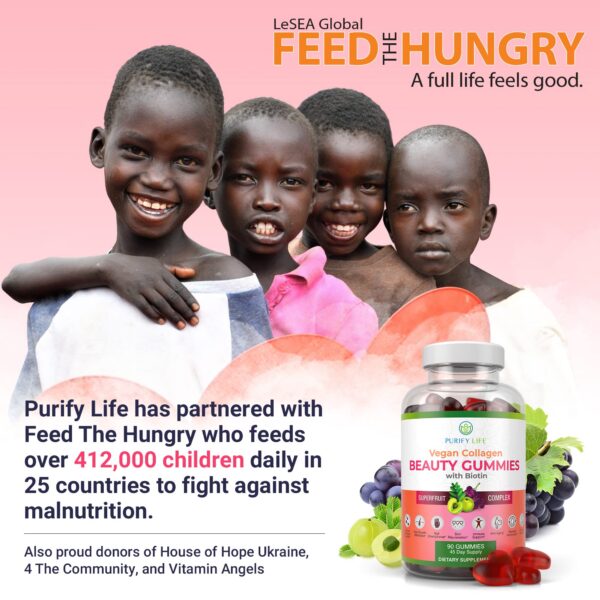 Frasco Purify Life gominas colageno biotina etiqueta lateral