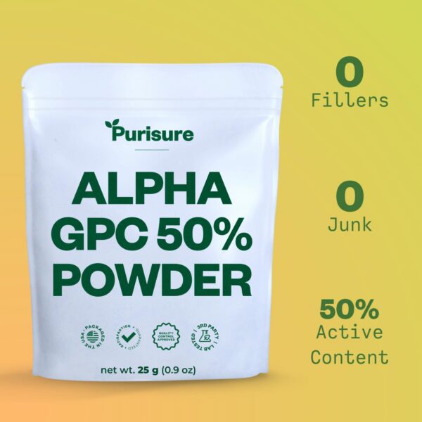 Etiqueta del producto Purisure Alpha GPC polvo
