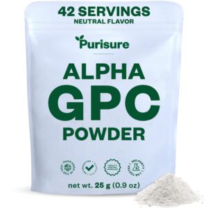 Purisure Alpha GPC polvo frente al envase
