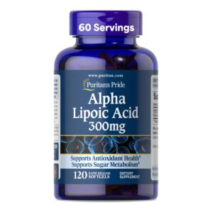 Frasco de Puritan's Pride alfa lipoico 600 mg