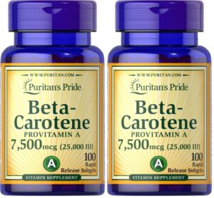 Version 1.0.0 Frente de la botella Puritan's Pride Beta Carotene