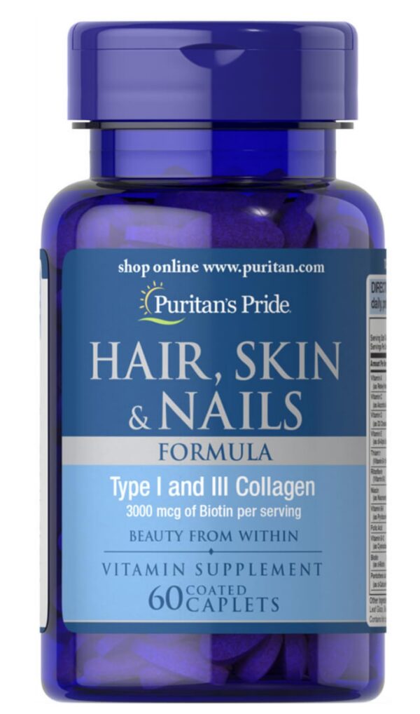 Frasco Puritan's Pride Hair, Skin & Nails caplets