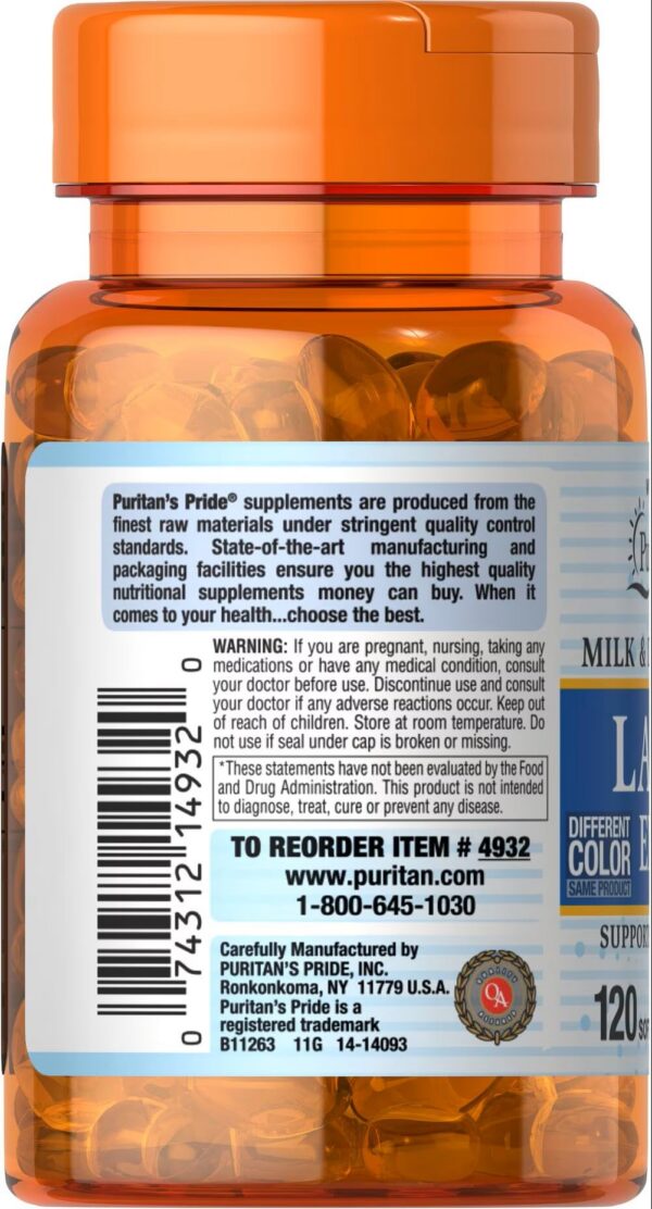 Etiqueta Puritan's Pride lactasa enzima