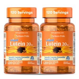 Frente del envase Puritan's Pride Lutigold Lutein 20 mg