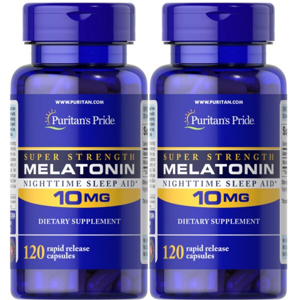 Puritan's Pride melatonina 10 mg cápsulas 240 paquete doble