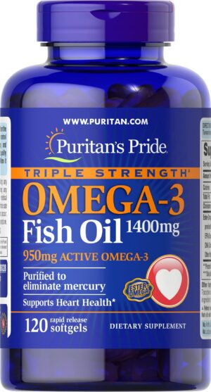 Version 1.0.0 Puritan's Pride Omega-3 Softgels frasco