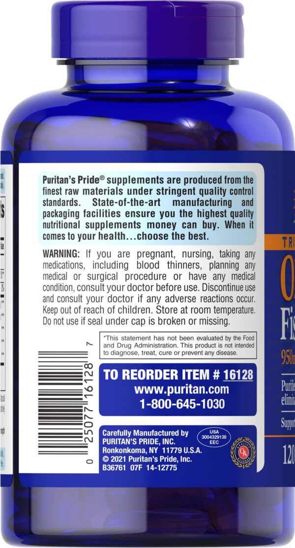 Omega-3 Softgels Puritan's Pride empaque