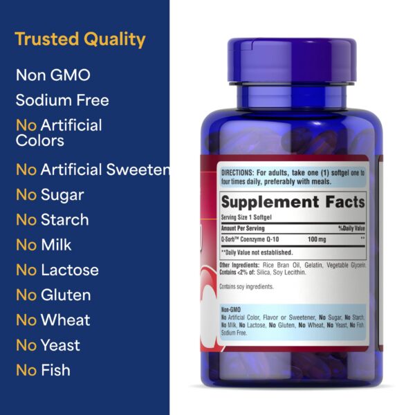 Etiqueta Puritan's Pride CoQ10 100 mg
