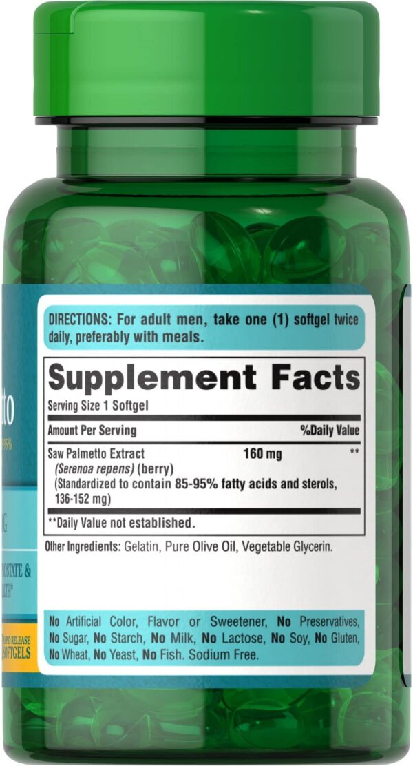 Cápsulas de liberación rápida Puritan's Pride Saw Palmetto