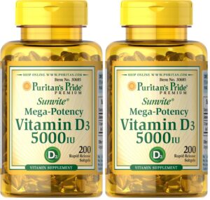 Frente del envase Puritan's Pride D3 5000 UI