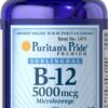 Puritan's Pride Vitamina B-12 5000 mcg caja frontal