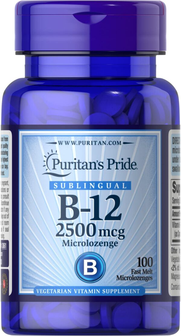 Frente de la caja Puritan's Pride Vitamina B-12