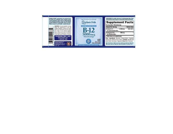 Puritan's Pride Vitamina B-12 sublingual micropastillas