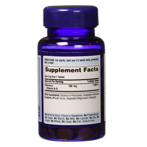 Frasco Puritan's Pride Vitamina B-2 100 mg