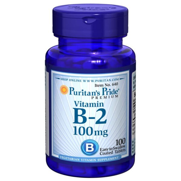 Puritan's Pride Vitamina B-2 100 mg tabletas frasco