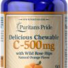 Puritan's Pride vitamina C masticable 500 mg con rosa mosqueta