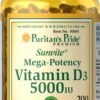 Puritan's Pride Vitamina D3 Softgels 5000 UI paquete 1