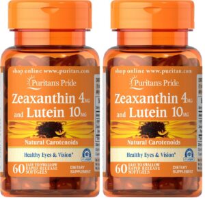 Puritan's Pride Zeaxantina y Luteína frasco frontal