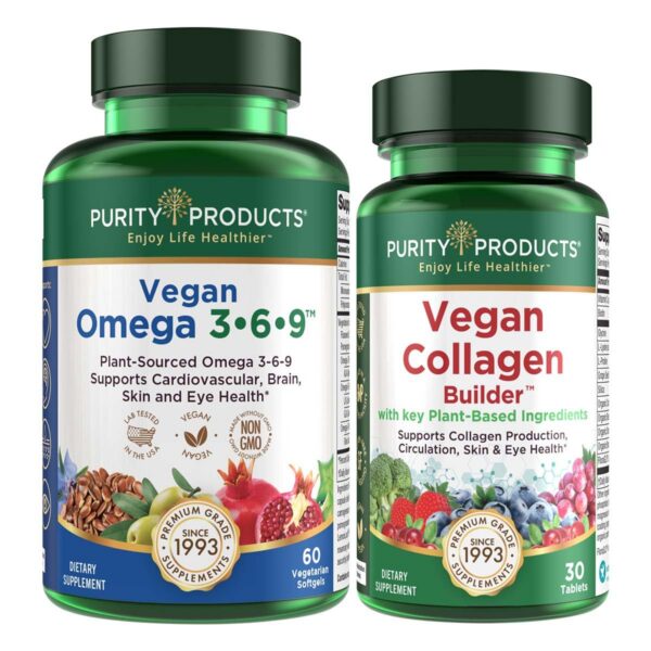 Botella frontal Purity Bundle omega 3-6-9 vegano