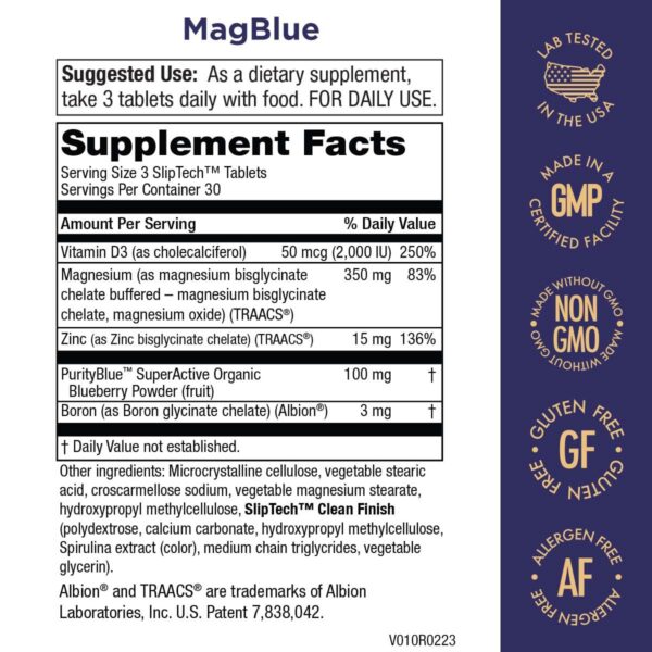 Etiqueta MagBlue Purity con arándanos orgánicos
