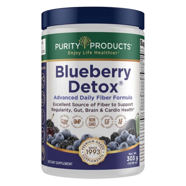 Purity Products Blueberry Detox polvo con fibra prebiótica y arándanos
