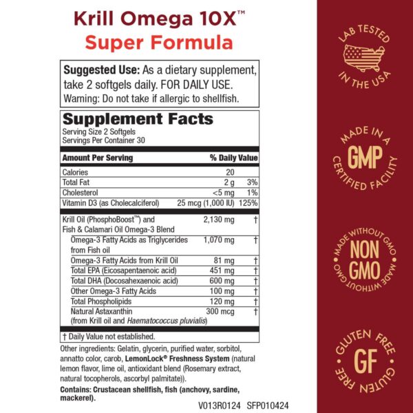 Version 1.0.0 Vista lateral del empaque Purity Krill Omega-3