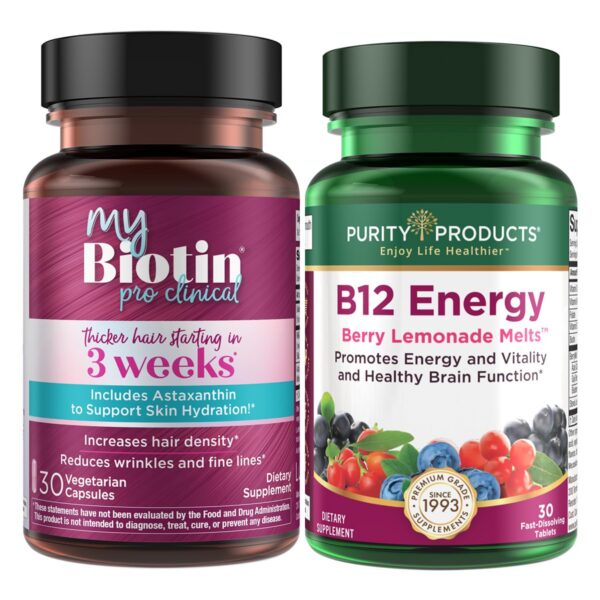 Purity Products paquete MyBiotin ProClinical y B12 Energy Melt