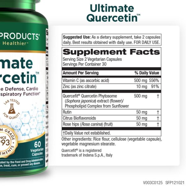 Version 1.0.0 Quercetina Ultimate Phytosome etiqueta detalle