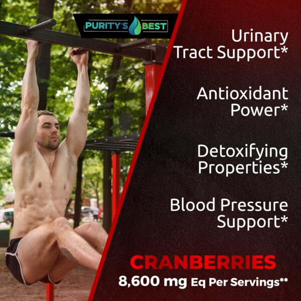 Información nutricional del suplemento de arándano orgánico Purity’s Best