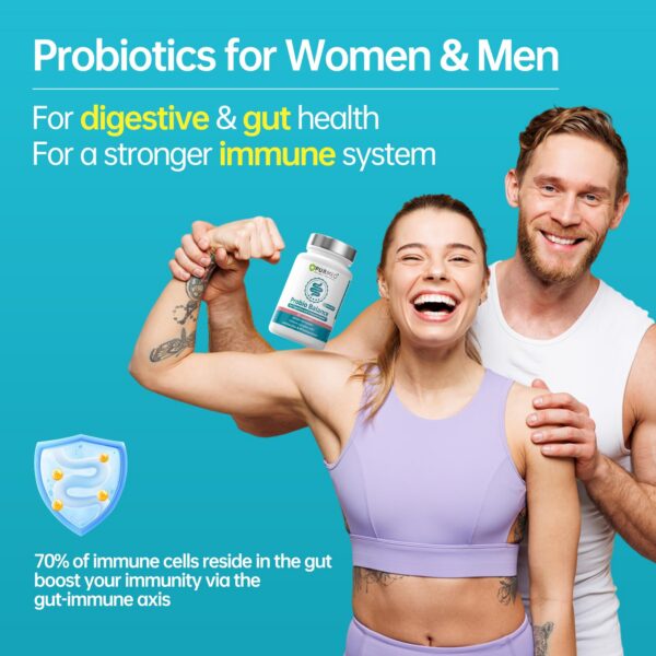 Frasco suplemento purmeo para salud femenina y probióticos