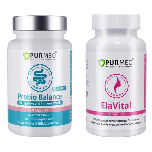 Suplemento purmeo salud mujer y probióticos salud intestinal