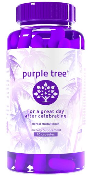 Botella purple tree bienestar post-celebracion 90 pastillas