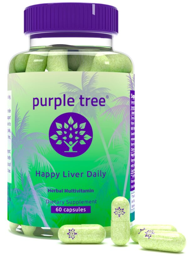Purple Tree Happy Liver suplemento hepático natural 60 cápsulas