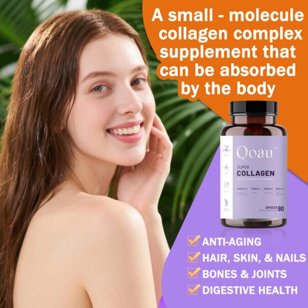 Version 1.0.0 Frasco de cápsulas Qoau en primer plano