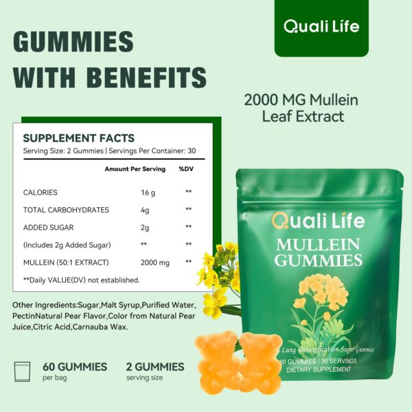 Etiqueta QualiLife Mullein gummies