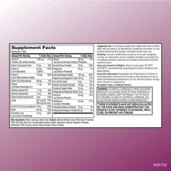 Version 1.0.0 Calidad y etiquetado multivitaminas Quality Choice para mujeres
