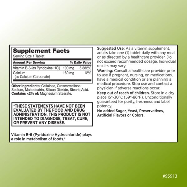 Paquete de 5 Quality Choice vitamina B6 tabletas 100 mg medicamento