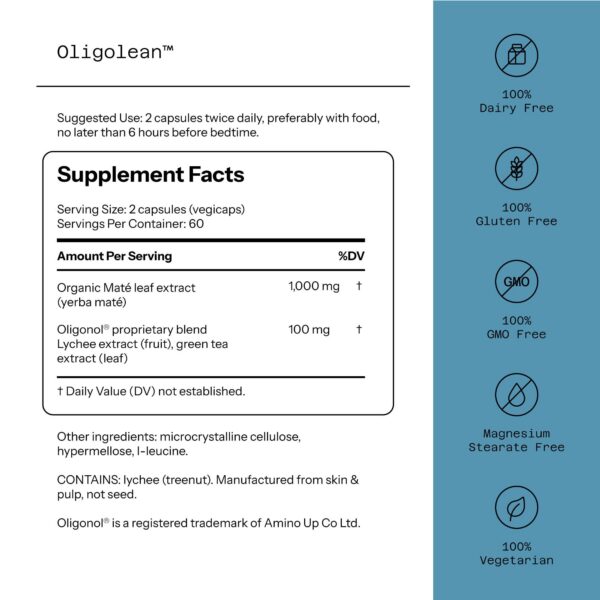 Etiqueta Quality of Life Oligolean ingredientes y beneficios