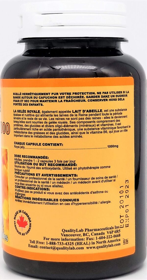 Version 1.0.0 Producto QualityLab Royal Jelly en Canadá