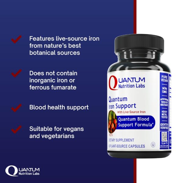 Etiqueta y logotipo de Hierro Vegano Quantum Nutrition