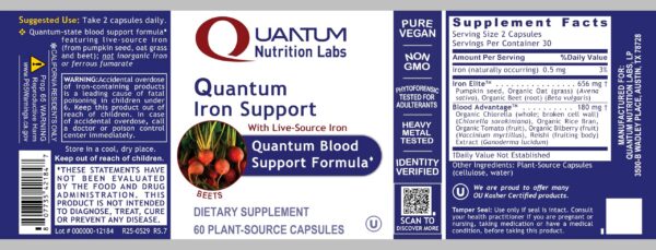 Detalle de cápsulas de hierro vegano