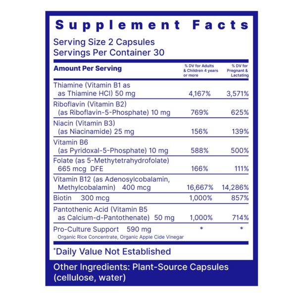 Cápsulas metiladas B en frasco