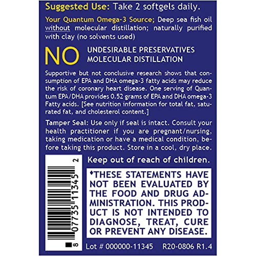 Version 1.0.0 Panel nutricional de Quantum Nutrition Omega-3