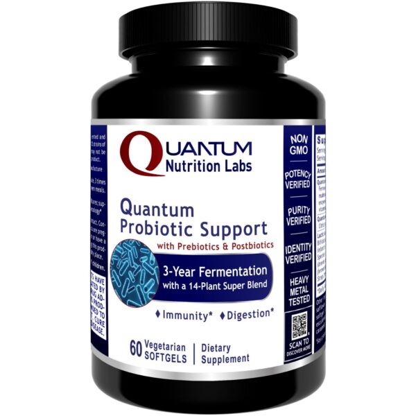 Quantum Nutrition Probiotic Support frasco y etiqueta