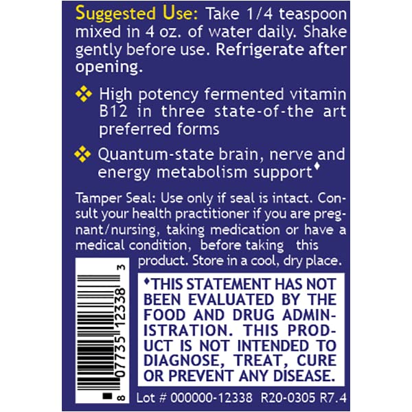 Frasco y etiqueta de Qultured B12