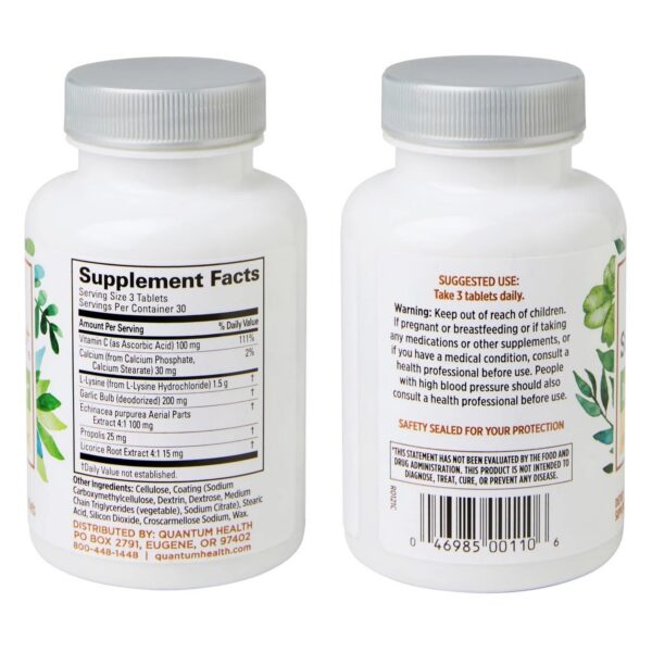 Quantum Super Lysine+ etiqueta trasera del envase