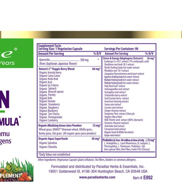 Quercetina y adaptógenos para bienestar