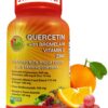 Frasco de suplemento de quercetina con bromelina y vitamina C