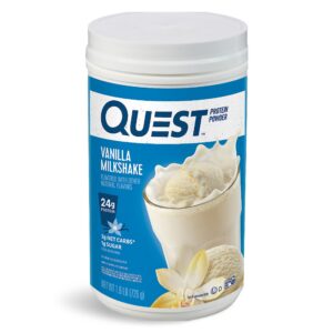 Quest Vanilla Milkshake Proteína en polvo frasco frontal