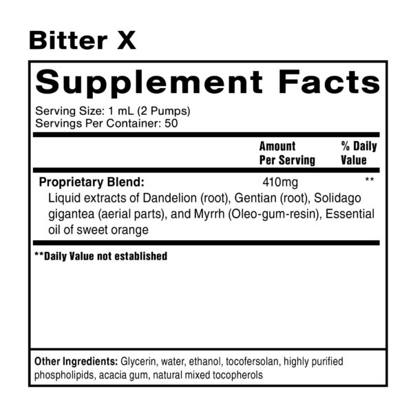 Frasco Quicksilver Scientific BitterX amargos digestivos